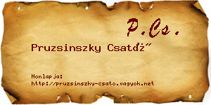 Pruzsinszky Csató névjegykártya
